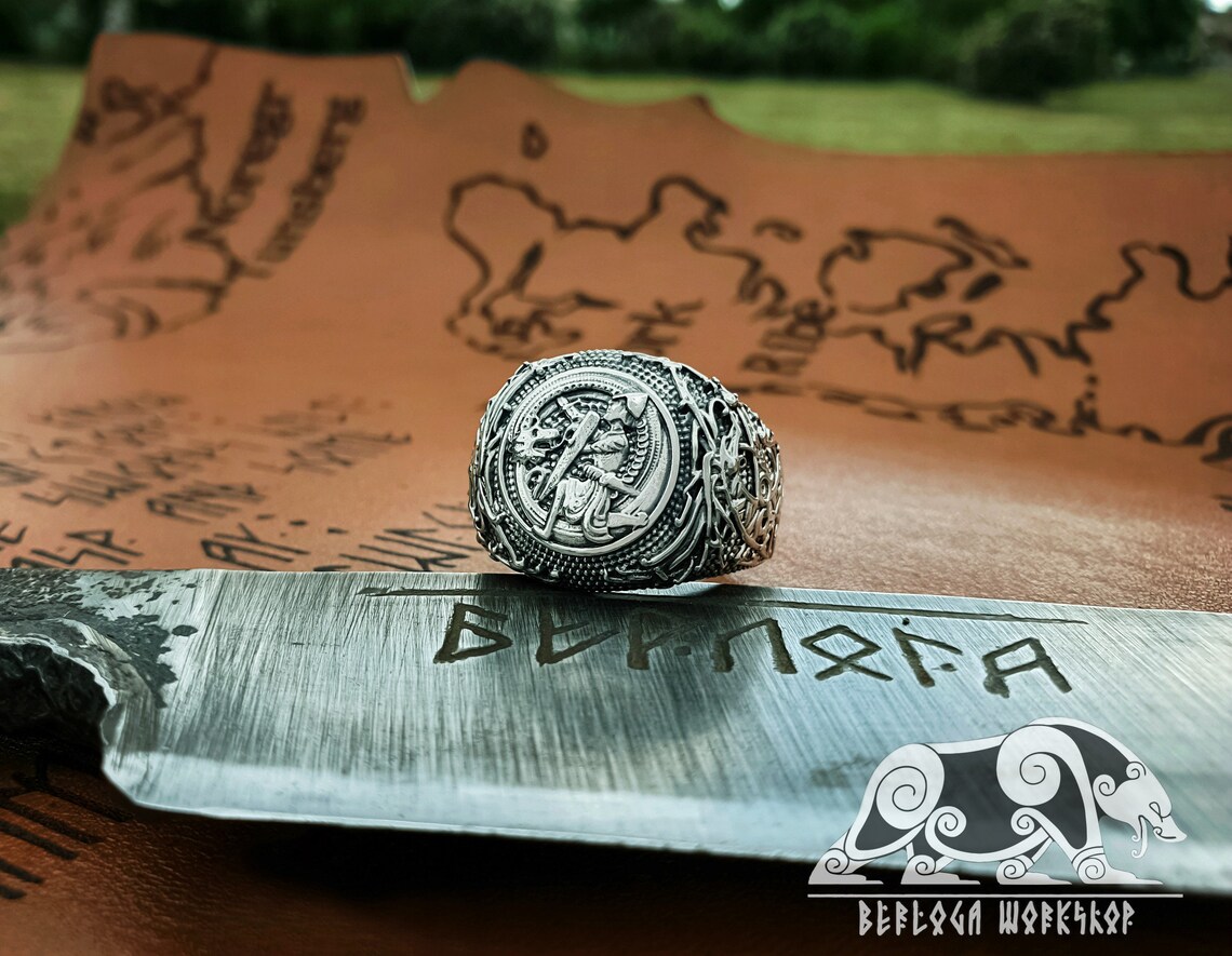 Siegfried sigurd and Fafnir Viking Ring Ringerike Style Etsy UK
