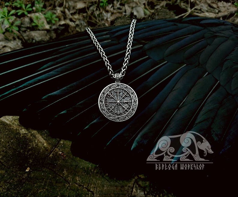 Vegvisir Pendant Viking Pendant Sterling Silver Viking Etsy