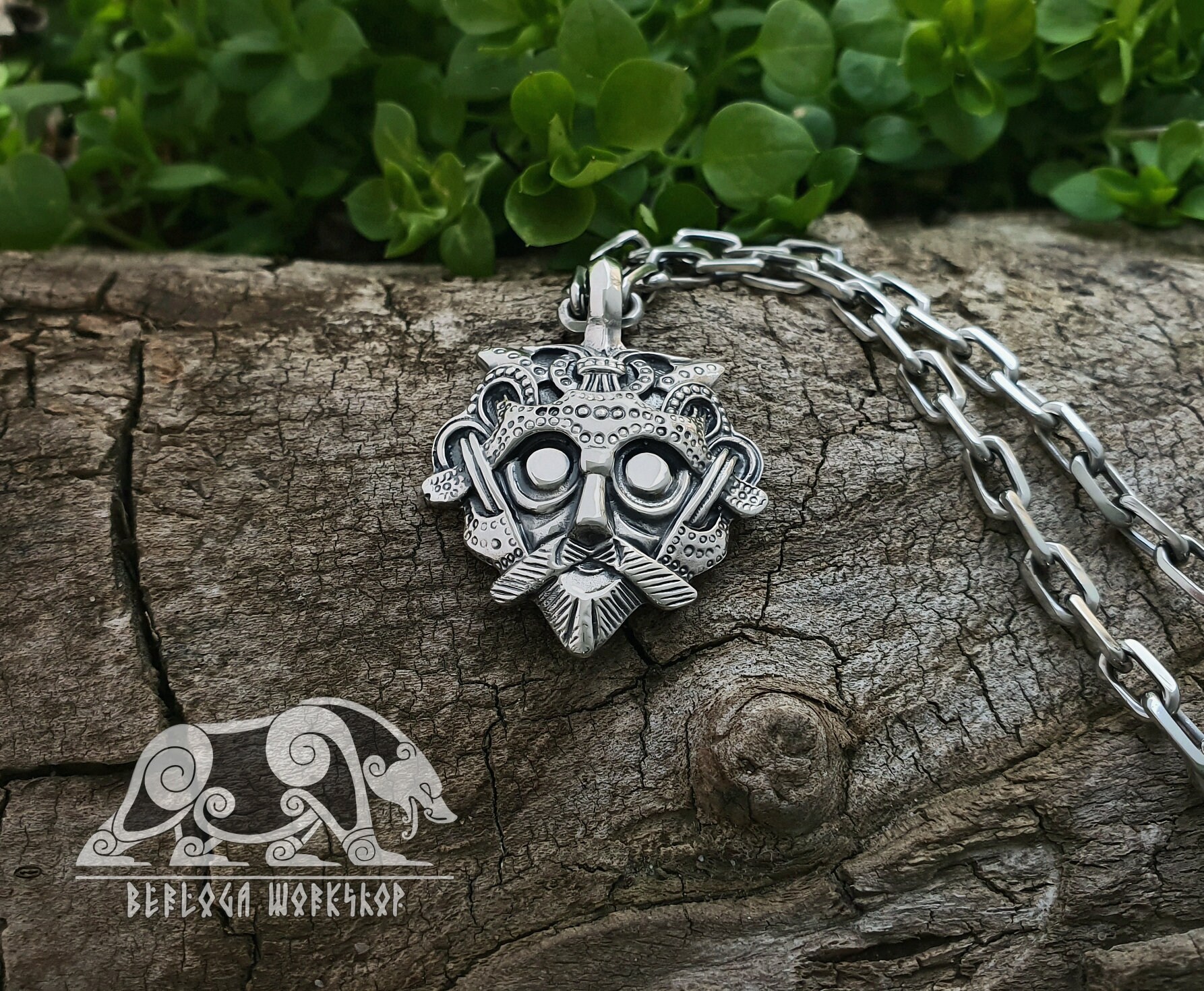 Loki's Mask Viking Pendant Amulet 
