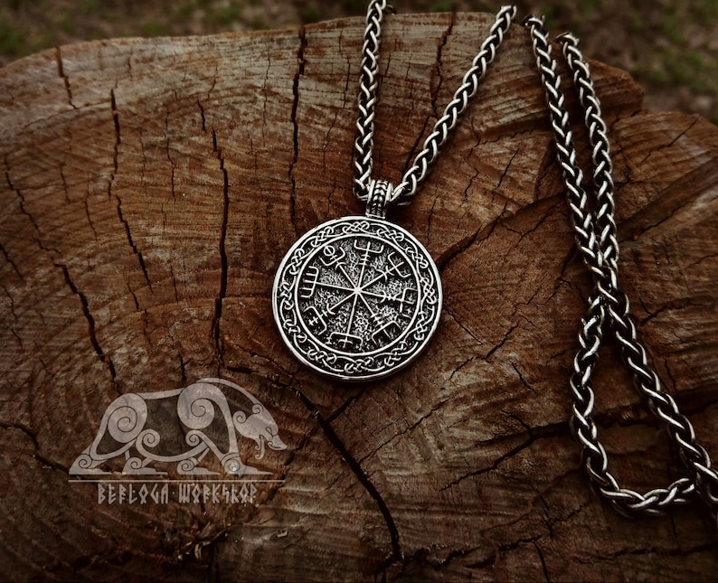 Vegvisir Pendant  Viking Pendant  Sterling Silver Viking Necklace Runic Compass  Pendant  Scandinavian Norse Pendant Viking Jewelry 