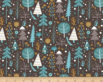 Snowfall Tundra Brown Camelot 100% Cotton fabric by the yard  (CA722)