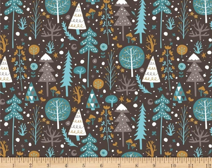 Snowfall Tundra Brown Camelot 100% Cotton fabric by the yard  (CA722)