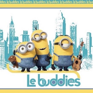 Quilting Treasures Despicable Me Minions Le Buddies Turquoise/Yellow 35&quot; Panel Premium Quality 100% Cotton Fabric by The Panel. (M7)