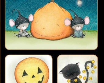 Charmed Halloween Picture Patch Panel 23" Quilting Treasures 100% Cotton fabric by the Panel  (QT115)