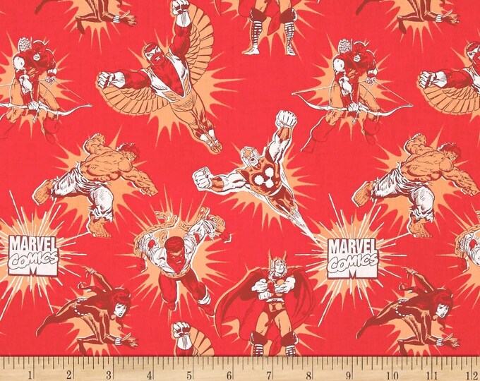 Marvel Comics III Tonal Camelot 100% Cotton fabric by the yard  (CA456)