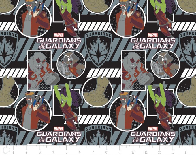 Marvel Comics Guardian Black Camelot 100% Cotton fabric by the yard  (CA273)