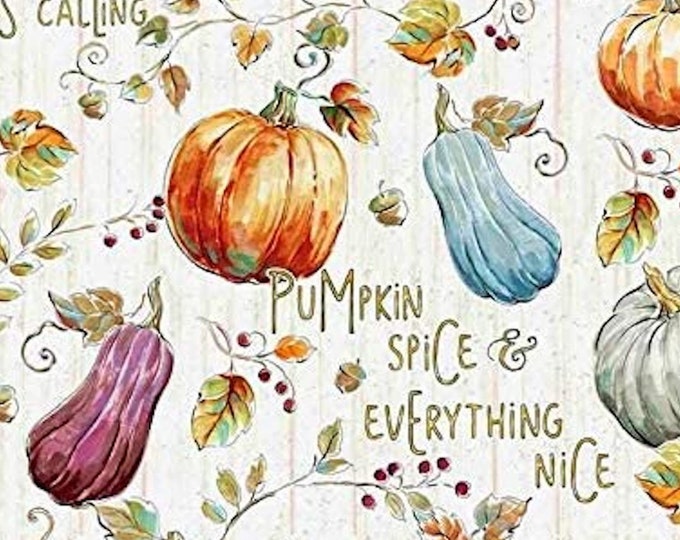 Pumpkin Patch Autumn Theme David Textiles 100% cotton fabric by the yard  (DA190KK)