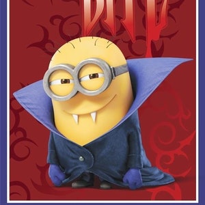 Minions - Bite me 24&quot;x43&quot;   Quilting Treasures Premium quality Cotton fabric by the Panel (M35)