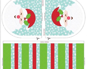 Christmas Cheer Santa Table Runner by Patrick Lose Smiley Santa 100% cotton fabric by the PANEL 35.5"x43" (SC1306)