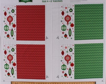 Christmas placemats Panel 36"  Patrick Lose Fabrics 100% cotton 43" wide fabric Sold by the Panel (SC887)