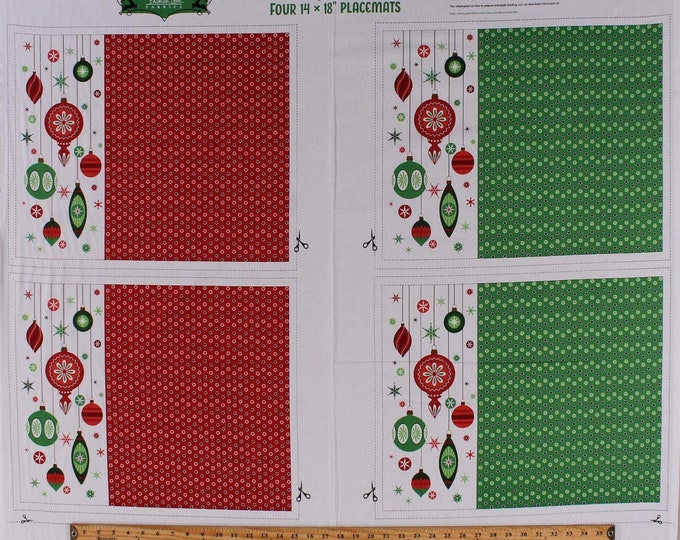 Christmas placemats Panel 36"  Patrick Lose Fabrics 100% cotton 43" wide fabric Sold by the Panel (SC887)