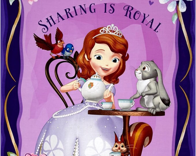 Disney Sofia the First Amulet  panel 36"  Springs Creative 100% cotton 43" wide fabric Sold by the Panel (SC597)