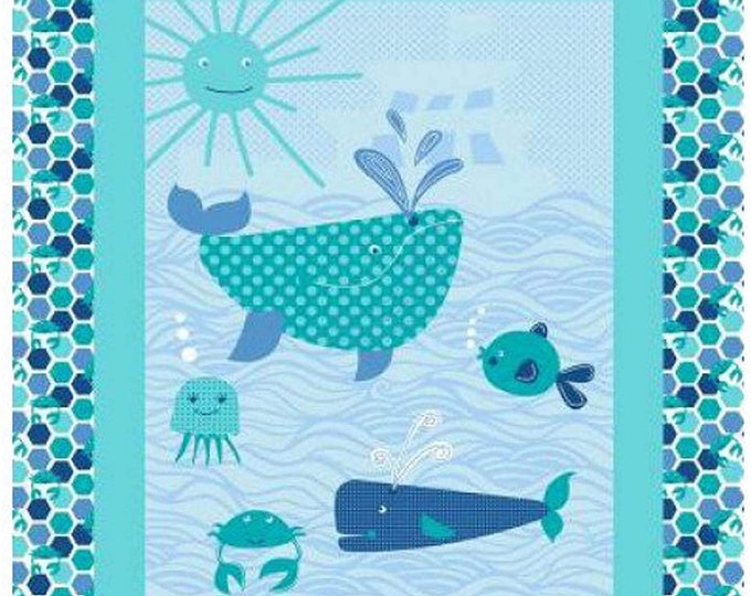 Sea the sea  panel 35"  Springs Creative 100% cotton 43" wide fabric Sold by the Panel (SC568AA)