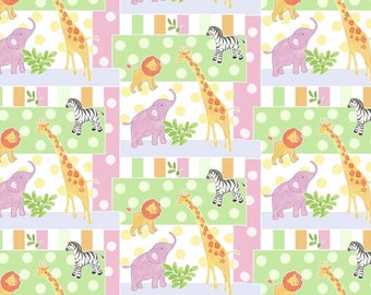 Safari babies patch   Springs Creative 100% cotton 43" wide fabric  (SC454)