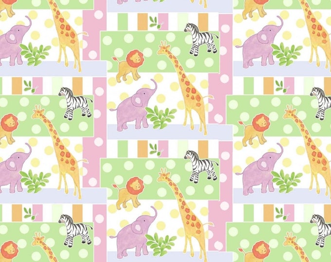 Safari babies patch   Springs Creative 100% cotton 43" wide fabric  (SC454)