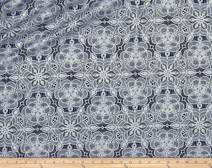 Basics Luminous Lace Medallion Blender Quilting Treasures Fabrics 100% cotton Fabric by the yard (QT952)