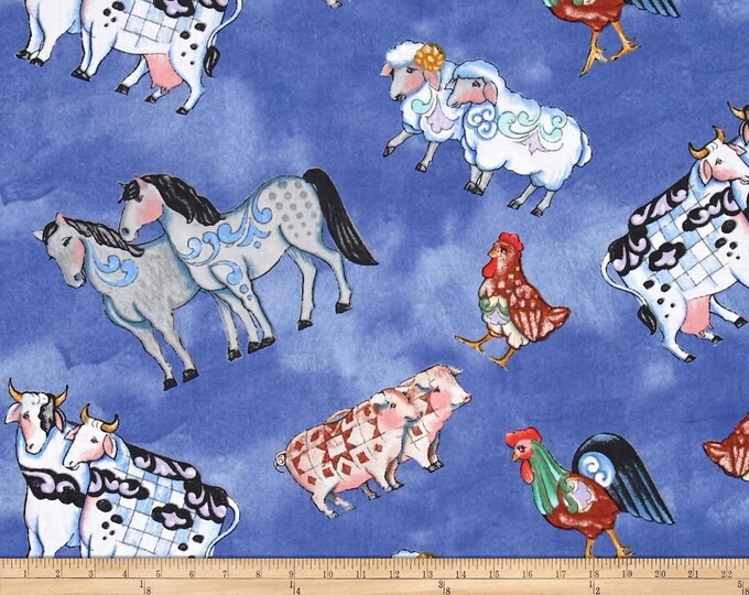 Jim Shore Noah's ark animals Tossed  Springs Creative 100% cotton 43" wide fabric Sold by the Yard (SC166)
