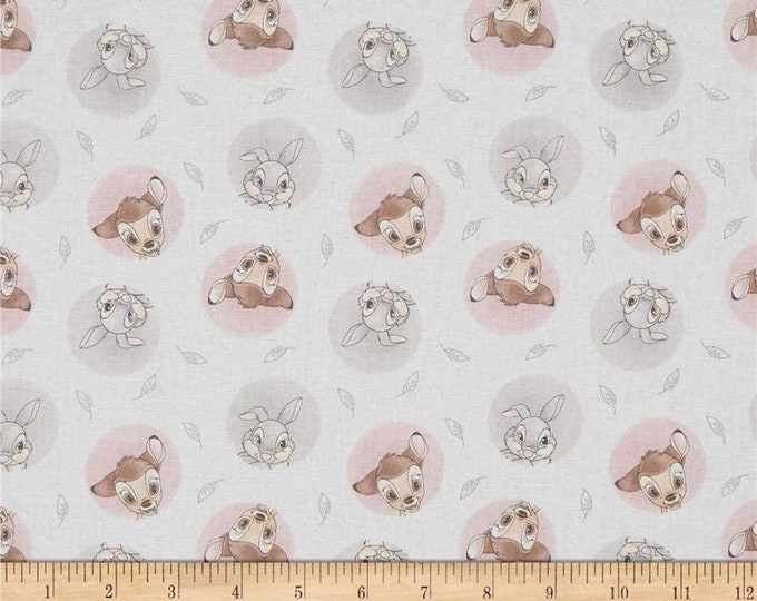 Disney Bambi and Thumper badges   Springs Creative 100% cotton 43" wide fabric  (SC1471)