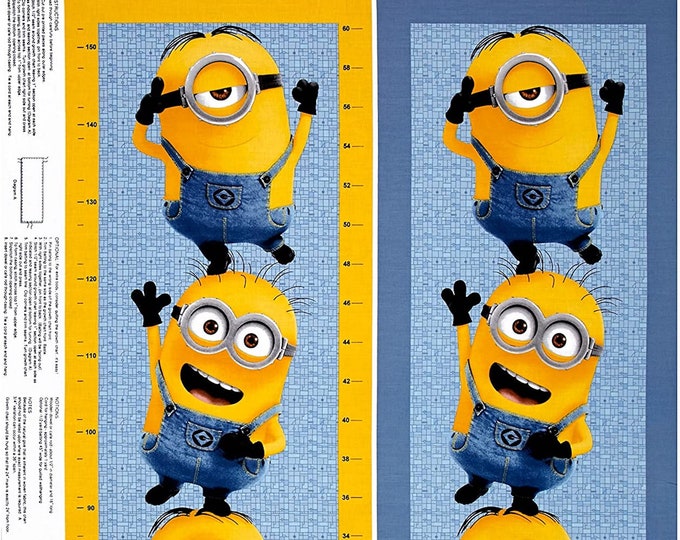 Millions Minions Growth Chart 35.5" Panel Quilting Treasures Sold by the Panel (QT407)