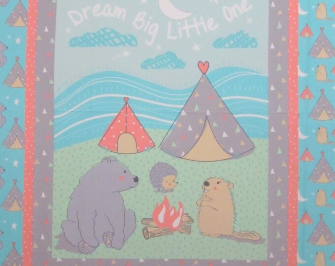 Camp Wee One  panel 35.5"  Springs Creative 100% cotton 43" wide fabric Sold by the Panel (SC602)