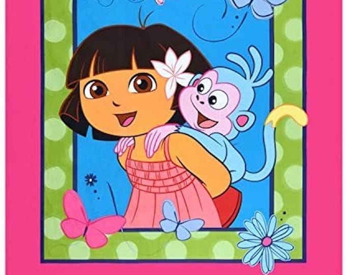 Nickelodeon Dora The Explorer Dora & Boots  panel 35.5"  Springs Creative 100% cotton 43" wide fabric Sold by the Panel (SC302)