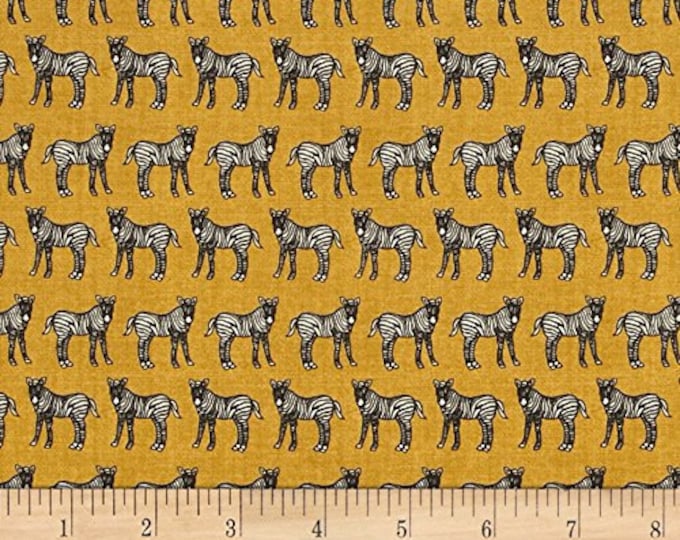Jungle Party Linear Zebras Black & White/Gold Fabric Sold By The Yard (FQ138)