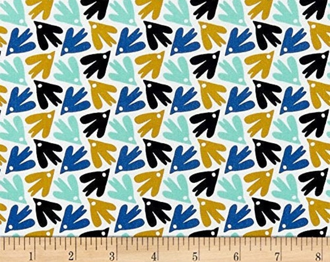 Multi Skogen Birds Camelot fabrics 100% cotton 43" wide fabric Sold by the Yard (CA1163)