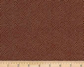 Timeless Treasures Metallic Spin Dot Brown Fabric by The Yard (TT952)