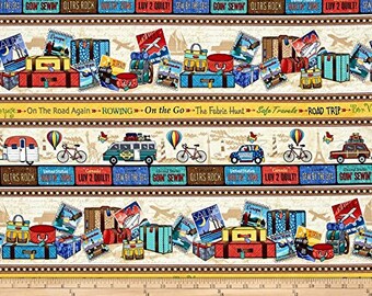Timeless Treasures On The Go Stripe, Multicolor Sold By The Yard (TT720)