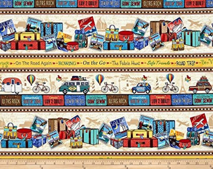 Timeless Treasures On The Go Stripe, Multicolor Sold By The Yard (TT720)
