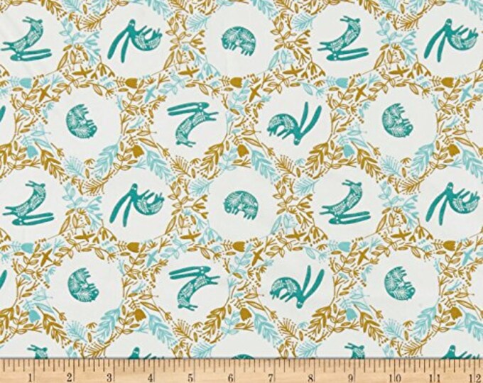 Green Skogen Burrow Camelot fabrics 100% cotton 43" wide fabric Sold by the Yard (CA1166)