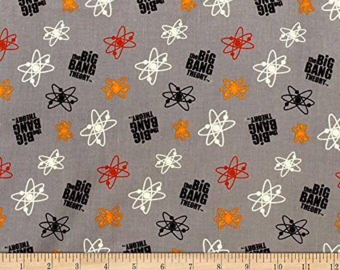 Camelot Fabrics The Big Bang Theory Atoms in Grey Camelot 100% Cotton fabric by the yard  (CA977)