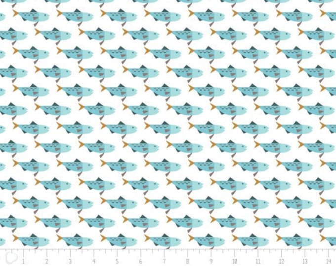 Snowfall Arctic Char Fish White Camelot 100% Cotton fabric by the yard  (CA717)
