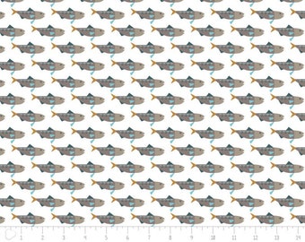 Snowfall Arctic Char Fish Brown & White Camelot 100% Cotton fabric by the yard  (CA719)