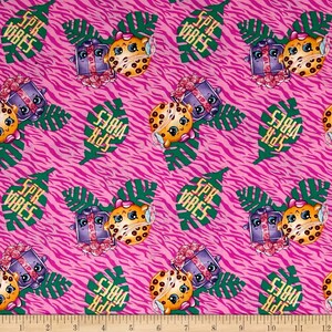Springs Creative Moose Shopkins Spk Vibes Pink Premium Quality 100% Cotton Fabric (SC1161)