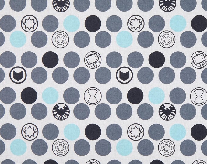 Springs Creative Products Marvel Kawaii Nursery Avenger Icon Premium Quality 100% Cotton Fabric (SC79XX)