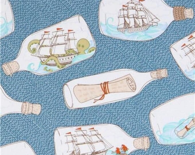 Quilting Treasures Ship in a Bottle Tossed Premium Quality 100% Cotton Fabric (QT751)