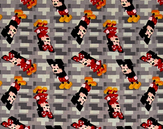 Springs Creative Disney Crossy Road Mickey & Minnie Red Premium Quality 100% Cotton Fabric (SC1153)