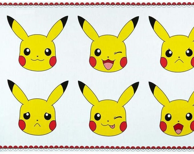 Robert Kaufman Pokemon 24'' Panel Pikachu Premium Quality 100% Cotton Sold By The Panel (RK403KK)
