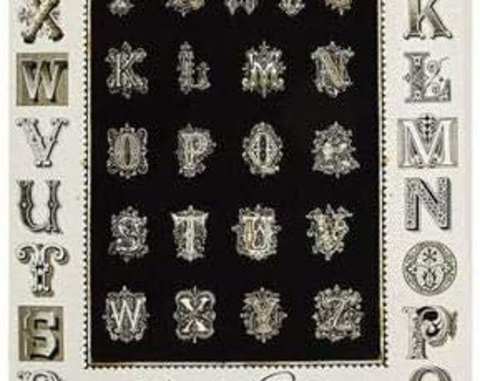 Quilting Treasures Letter Stitch Alphabet Panel 44" X 24 Premium Quality 100% Cotton Fabric by the Panel (QT238)