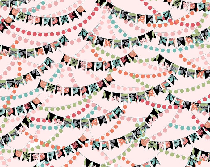 Quilting Treasures Piece Of Cake Banners Pink Premium Quality 100% Cotton Fabric (QT941)
