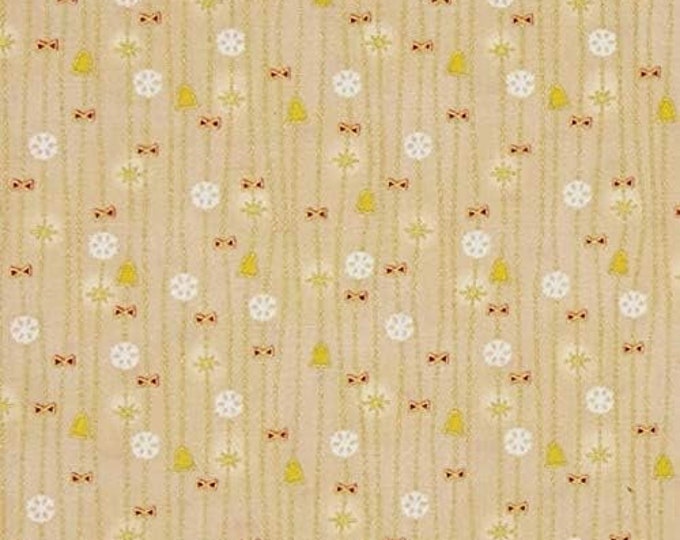 Fabri-Quilt Bells On Chains Beige Premium Quality 100% Cotton Fabric (FQ192)