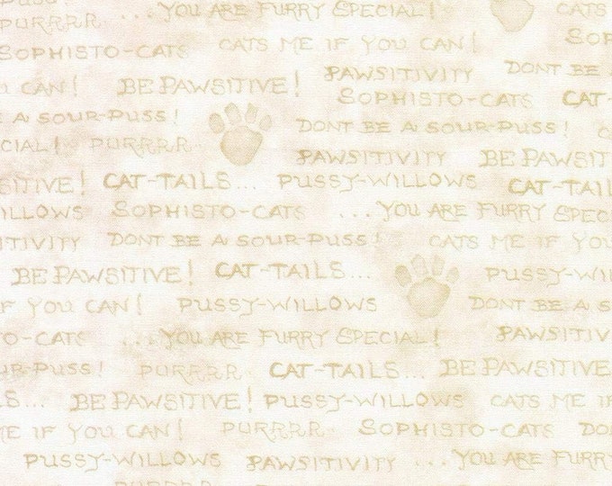 Robert Kaufman Be Pawsitive Text Natural Premium Quality 100% Cotton Fabric (RK395KK)