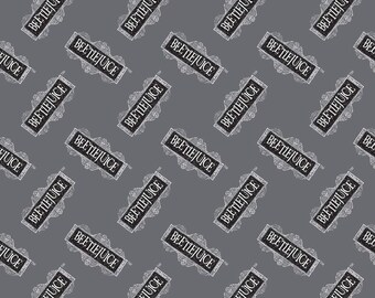Camelot Fabrics Warner Brothers Beetlejuice Beetlejuice Grey Premium Quality 100% Cotton Fabric (CA977KK)