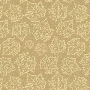 May include: A seamless pattern of beige leaves on a brown burlap background. The leaves are outlined in white and have a delicate, intricate design.