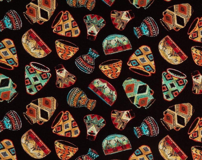 Timeless Treasures Digital African Women African Pottery Black Premium Quality 100% Cotton Fabric (TT1287KK)