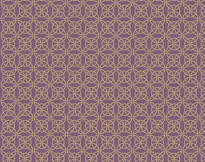 Lewis and Irene Celtic Knot Heather with Gold Metallic Premium Quality 100% Cotton Fabric (M516)