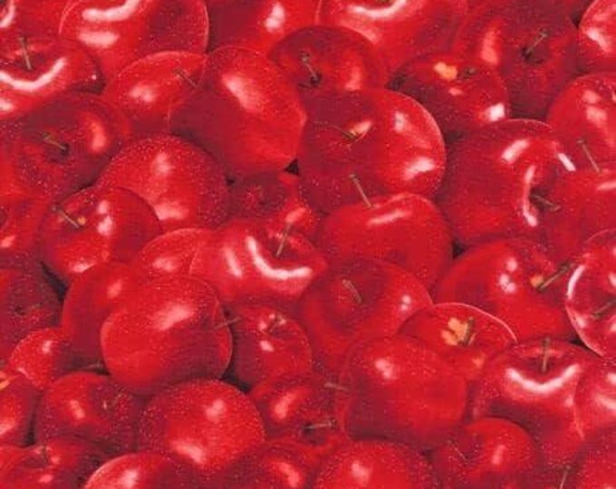 Timeless Treasures Food - Packed Red Apples Premium Quality 100% Cotton Fabric (TT681)