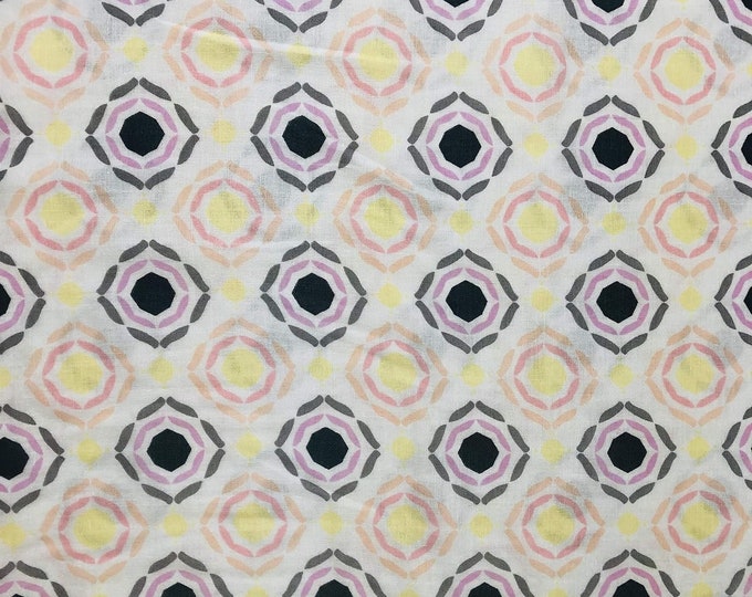 Camelot Fabrics Little Bird Emilia Medallion White Premium Quality 100% Cotton Fabric (CA657)