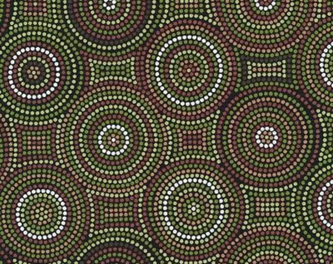 Fabri-Quilt Sea Turtles Spirals Brown Premium Quality 100% Cotton Fabric (FQ96)